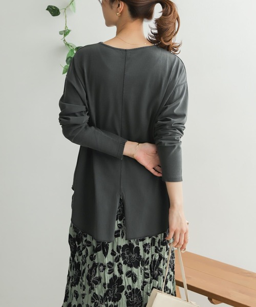 URBAN RESEARCH DOORS（アーバンリサーチドアーズ）の「ガーメントダイカットロングスリーブ（Tシャツ/カットソー・レディース・ブラック/オフホワイト/グレー系その他/イエロー・ONE）」の14枚目の写真