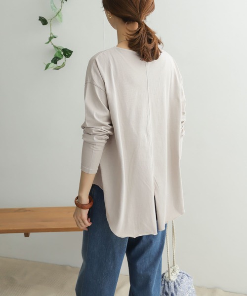 URBAN RESEARCH DOORS（アーバンリサーチドアーズ）の「ガーメントダイカットロングスリーブ（Tシャツ/カットソー・レディース・ブラック/オフホワイト/グレー系その他/イエロー・ONE）」の19枚目の写真