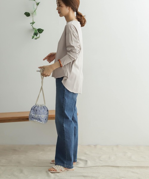 URBAN RESEARCH DOORS（アーバンリサーチドアーズ）の「ガーメントダイカットロングスリーブ（Tシャツ/カットソー・レディース・ブラック/オフホワイト/グレー系その他/イエロー・ONE）」の21枚目の写真