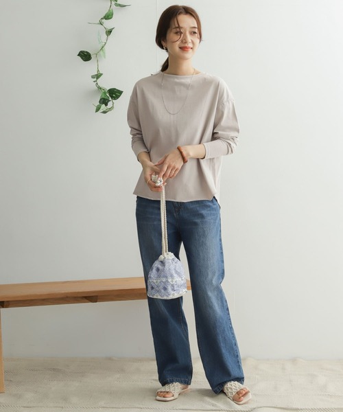 URBAN RESEARCH DOORS（アーバンリサーチドアーズ）の「ガーメントダイカットロングスリーブ（Tシャツ/カットソー・レディース・ブラック/オフホワイト/グレー系その他/イエロー・ONE）」の22枚目の写真