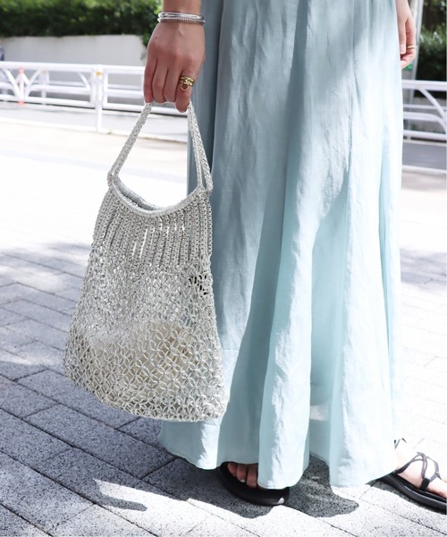 The Bagmati(ザバグマティ)の「【Bagmati / バグマティ】別注メッシュTOTE:トートバッグ◆(トートバッグ・レディース・ブラック/シルバー/ピンク・FREE)」の3枚目の写真