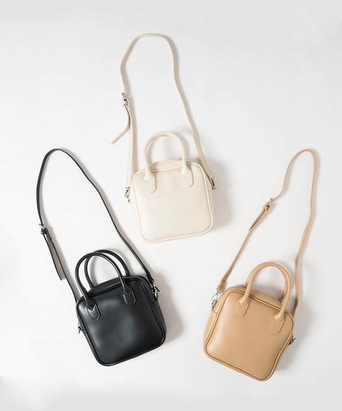 Crisp（クリスプ）の「2wayスクエアミニバッグ（ハンドバッグ・レディース・ベージュ/アイボリー/ブラック・FREE）」の14枚目の写真