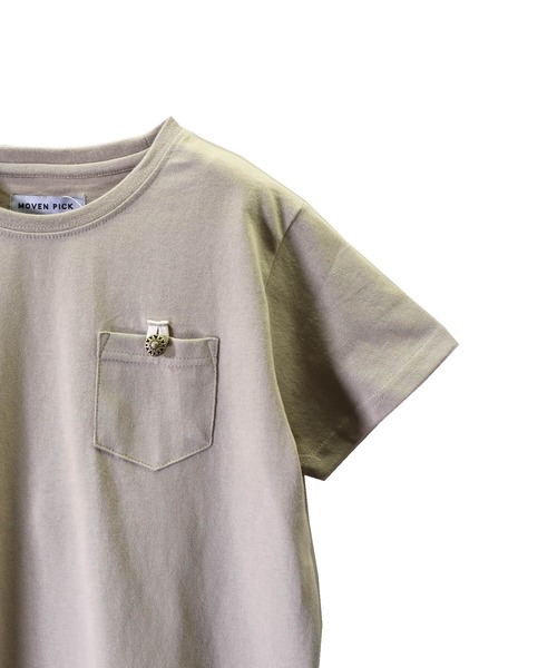 go slow caravan（ゴースローキャラバン）の「MOVENPICK / モーベンピック　コンチョ釦ポケ付きTシャツ (M4)（Tシャツ/カットソー・キッズ・ブラック/グレー/ホワイト/ベージュ・100/140/160/110/120/130/150）」の7枚目の写真