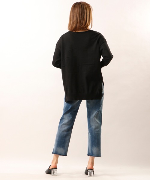 nougatine(ヌガティーヌ)の「【nougatine】綿100%Vネックハイゲージニット(ニット/セーター・レディース・ブラック/グレー/ホワイト・FREE)」の12枚目の写真