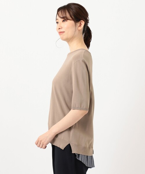 J.PRESS(ジェイプレス)の「【洗える】シャインバックキュプラ ニット(ニット/セーター・レディース・ブラウン系/ネイビー系/ピンク系・T13/T15)」の8枚目の写真