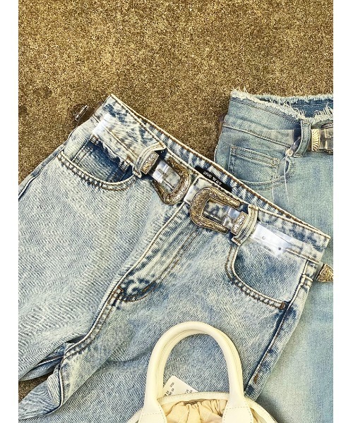 one way(ワンウェイ)の「【oneway】クリアダブルバックルベルト(ベルト・レディース・ホワイト・FREE)」の1枚目の写真