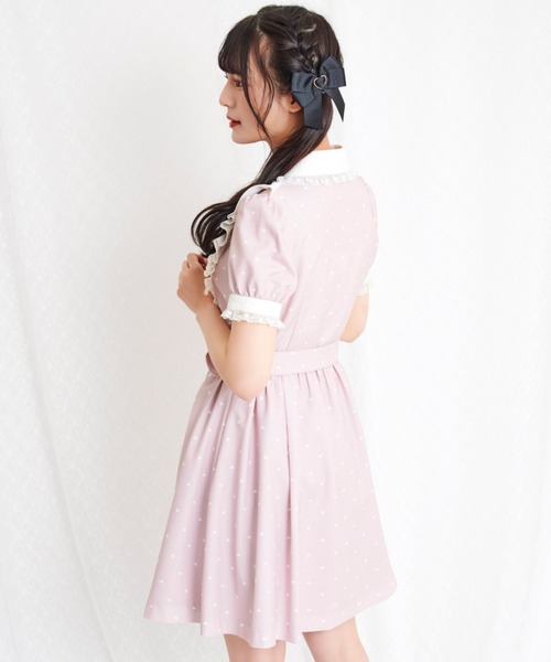 Secret Honey（シークレットハニー）の「ハートプリントベルト付ワンピース（ワンピース・レディース・ブラック/ピンク・MEDIUM）」の5枚目の写真