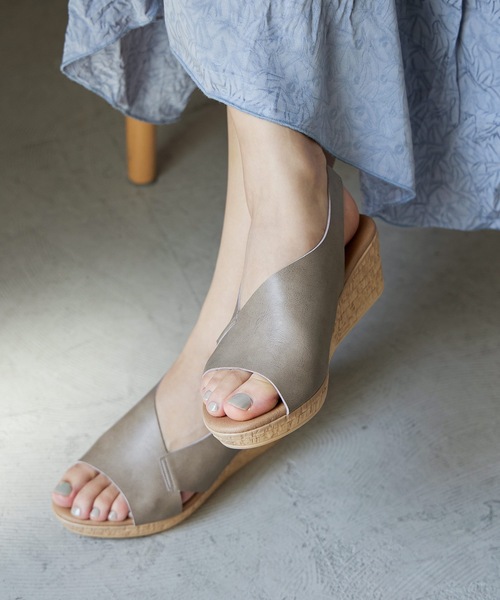 Fashion Letter（ファッションレター）の「日本製 バックゴムベルトウェッジサンダル 厚底 Made in JAPAN 痛くないサンダル（サンダル・レディース・ブラック/ブラウン/ホワイト/シルバー/ベージュ系その他/カーキ・S/M/L/LL）」の13枚目の写真