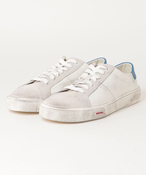 DIESEL（ディーゼル）の「メンズ 配色レザーパネル スニーカー（スニーカー・メンズ・ブラック×ホワイト/ホワイト×ブルー/ホワイト×レッド・42/44/40/43/41）」の3枚目の写真