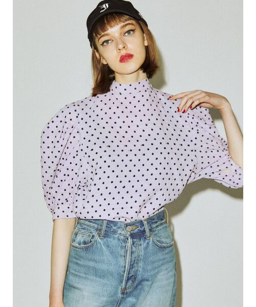 jouetie（ジュエティ）の「ボリュームスリーブリボンブラウス（シャツ/ブラウス・レディース・アイボリー/ブラック/イエロー/パープル・MEDIUM）」の4枚目の写真