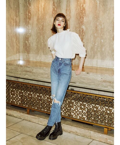 jouetie（ジュエティ）の「ボリュームスリーブリボンブラウス（シャツ/ブラウス・レディース・アイボリー/ブラック/イエロー/パープル・MEDIUM）」の9枚目の写真