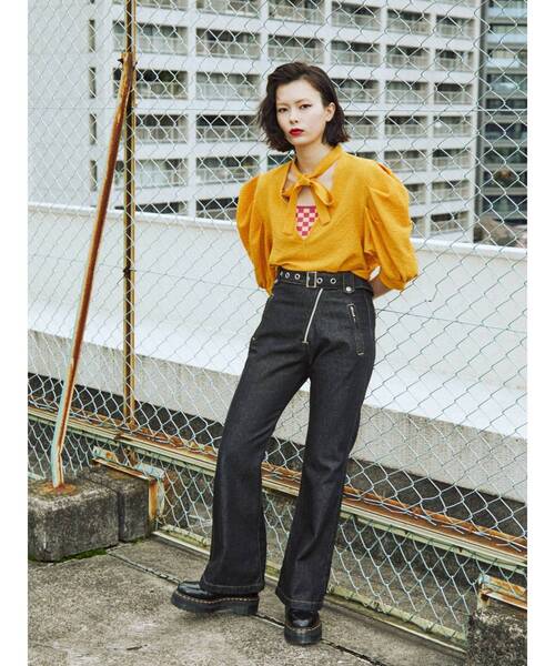 jouetie（ジュエティ）の「ボリュームスリーブリボンブラウス（シャツ/ブラウス・レディース・アイボリー/ブラック/イエロー/パープル・MEDIUM）」の10枚目の写真