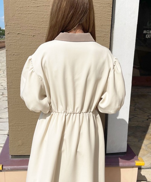 apres jour（アプレジュール）の「配色襟ワンピ【ZOZOTOWN限定アイテム】（ワンピース・レディース・グリーン/ブラック/アイボリー・フリー/X-LARGE）」の8枚目の写真