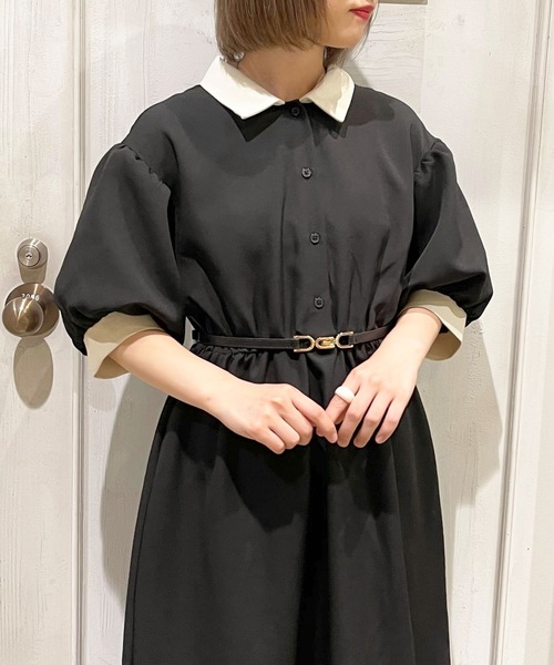 apres jour（アプレジュール）の「配色襟ワンピ【ZOZOTOWN限定アイテム】（ワンピース・レディース・グリーン/ブラック/アイボリー・フリー/X-LARGE）」の12枚目の写真