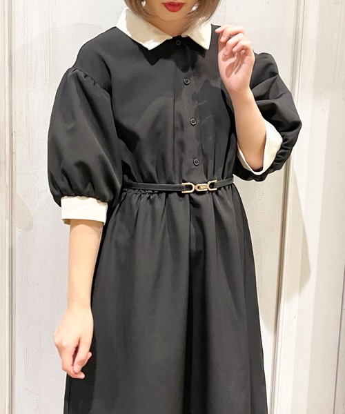 apres jour（アプレジュール）の「配色襟ワンピ【ZOZOTOWN限定アイテム】（ワンピース・レディース・グリーン/ブラック/アイボリー・フリー/X-LARGE）」の15枚目の写真