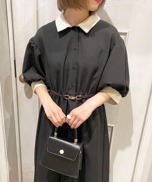 apres jour（アプレジュール）の「配色襟ワンピ【ZOZOTOWN限定アイテム】（ワンピース・レディース・グリーン/ブラック/アイボリー・フリー/X-LARGE）」の14枚目の写真