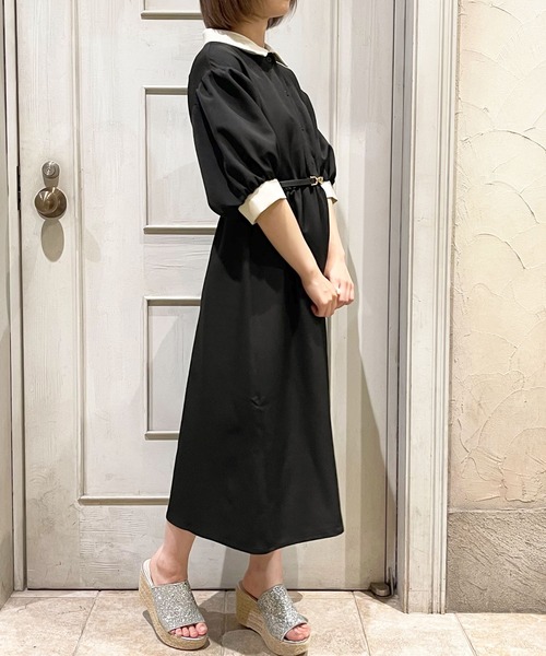 apres jour（アプレジュール）の「配色襟ワンピ【ZOZOTOWN限定アイテム】（ワンピース・レディース・グリーン/ブラック/アイボリー・フリー/X-LARGE）」の18枚目の写真