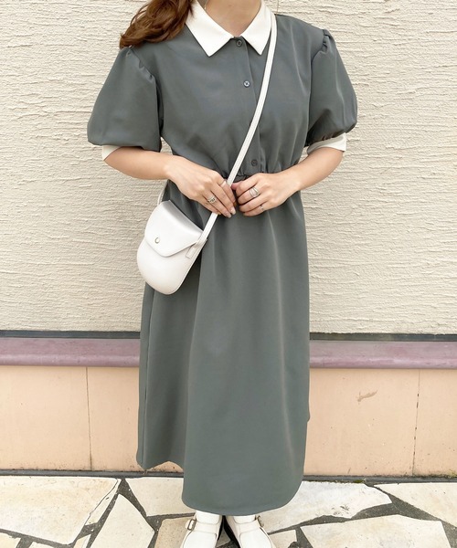apres jour（アプレジュール）の「配色襟ワンピ【ZOZOTOWN限定アイテム】（ワンピース・レディース・グリーン/ブラック/アイボリー・フリー/X-LARGE）」の19枚目の写真