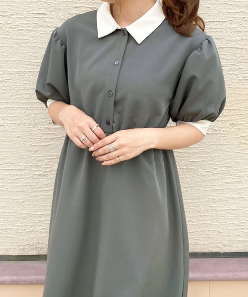 apres jour（アプレジュール）の「配色襟ワンピ【ZOZOTOWN限定アイテム】（ワンピース・レディース・グリーン/ブラック/アイボリー・フリー/X-LARGE）」の21枚目の写真