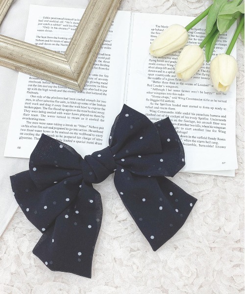 apres jour（アプレジュール）の「【apres jour×ARIAZ】ドットリボンヘアピン（ヘアピン・レディース・ベージュ/ブラック/アイボリー・FREE）」の4枚目の写真