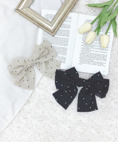 apres jour（アプレジュール）の「【apres jour×ARIAZ】ドットリボンヘアピン（ヘアピン・レディース・ベージュ/ブラック/アイボリー・FREE）」の6枚目の写真