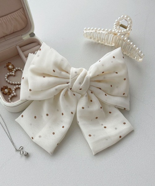apres jour（アプレジュール）の「【apres jour×ARIAZ】ドットリボンヘアピン（ヘアピン・レディース・ベージュ/ブラック/アイボリー・FREE）」の8枚目の写真