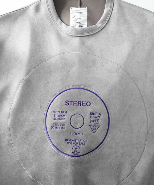 SHAREEF(シャリーフ)の「"RECORD" MICRO SUEDE SWEAT(スウェット・メンズ・ブラック/グレー・3/2/1)」の5枚目の写真