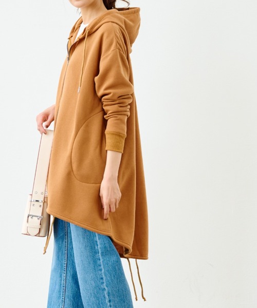 RANAN（ラナン）の「裏起毛！ふんわりあったかモッズライクパーカーコート（モッズコート・レディース・チャコールグレー/ブラック/ライトグレー/アイボリー/キャメル/グレイッシュベージュ/ネイビー・L/M/LL/5L/4L/3L）」の7枚目の写真