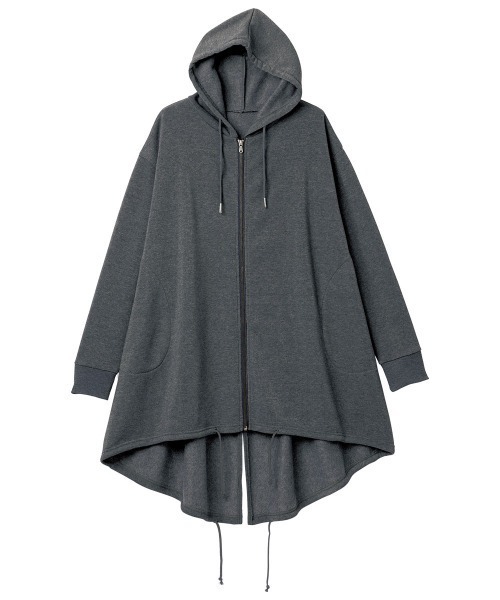 RANAN（ラナン）の「裏起毛！ふんわりあったかモッズライクパーカーコート（モッズコート・レディース・チャコールグレー/ブラック/ライトグレー/アイボリー/キャメル/グレイッシュベージュ/ネイビー・L/M/LL/5L/4L/3L）」の9枚目の写真