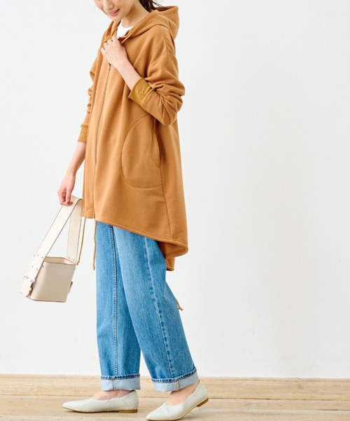 RANAN（ラナン）の「裏起毛！ふんわりあったかモッズライクパーカーコート（モッズコート・レディース・チャコールグレー/ブラック/ライトグレー/アイボリー/キャメル/グレイッシュベージュ/ネイビー・L/M/LL/5L/4L/3L）」の18枚目の写真