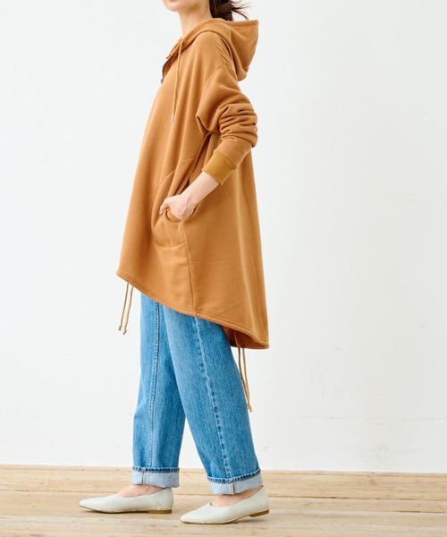 RANAN（ラナン）の「裏起毛！ふんわりあったかモッズライクパーカーコート（モッズコート・レディース・チャコールグレー/ブラック/ライトグレー/アイボリー/キャメル/グレイッシュベージュ/ネイビー・L/M/LL/5L/4L/3L）」の21枚目の写真