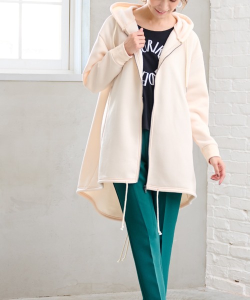 RANAN（ラナン）の「裏起毛！ふんわりあったかモッズライクパーカーコート（モッズコート・レディース・チャコールグレー/ブラック/ライトグレー/アイボリー/キャメル/グレイッシュベージュ/ネイビー・L/M/LL/5L/4L/3L）」の17枚目の写真