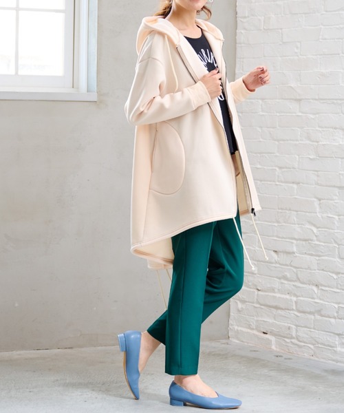 RANAN（ラナン）の「裏起毛！ふんわりあったかモッズライクパーカーコート（モッズコート・レディース・チャコールグレー/ブラック/ライトグレー/アイボリー/キャメル/グレイッシュベージュ/ネイビー・L/M/LL/5L/4L/3L）」の16枚目の写真