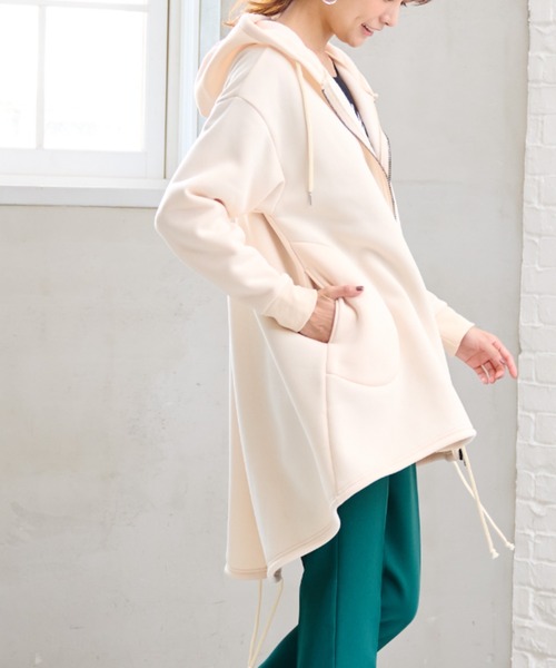 RANAN（ラナン）の「裏起毛！ふんわりあったかモッズライクパーカーコート（モッズコート・レディース・チャコールグレー/ブラック/ライトグレー/アイボリー/キャメル/グレイッシュベージュ/ネイビー・L/M/LL/5L/4L/3L）」の15枚目の写真