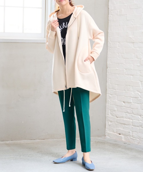 RANAN（ラナン）の「裏起毛！ふんわりあったかモッズライクパーカーコート（モッズコート・レディース・チャコールグレー/ブラック/ライトグレー/アイボリー/キャメル/グレイッシュベージュ/ネイビー・L/M/LL/5L/4L/3L）」の14枚目の写真