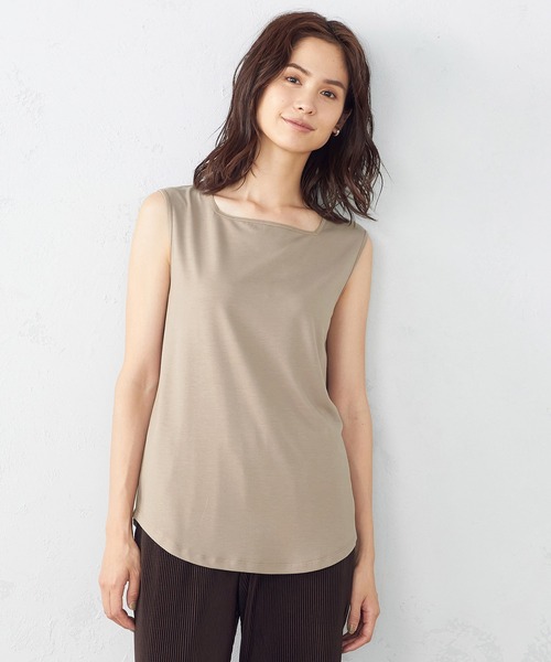 COMME CA ISM(コムサイズム)の「デザイン タンクトップ(タンクトップ・レディース・ホワイト/カーキブラウン・MEDIUM/LARGE)」の2枚目の写真