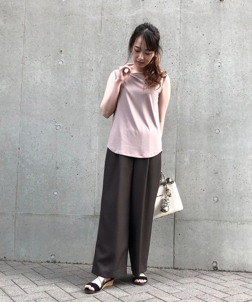 COMME CA ISM(コムサイズム)の「デザイン タンクトップ(タンクトップ・レディース・ホワイト/カーキブラウン・MEDIUM/LARGE)」の3枚目の写真