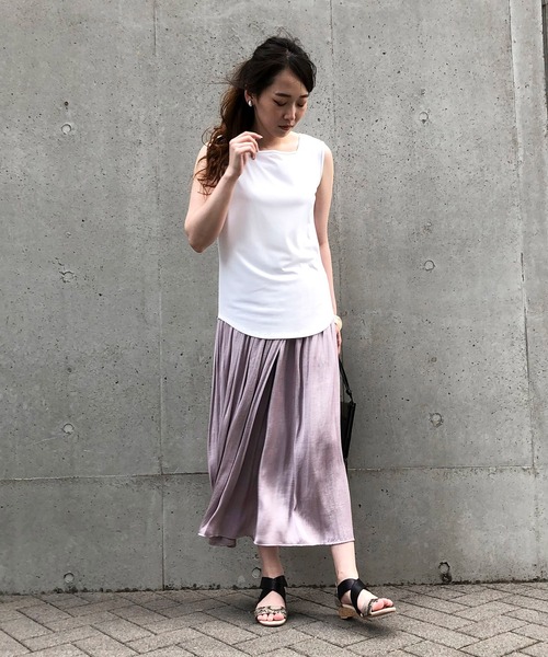 COMME CA ISM(コムサイズム)の「デザイン タンクトップ(タンクトップ・レディース・ホワイト/カーキブラウン・MEDIUM/LARGE)」の5枚目の写真