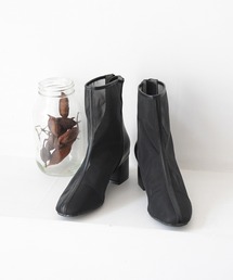 sango | センターパイピングシアー　バックファスナーショートブーツ(ブーツ)