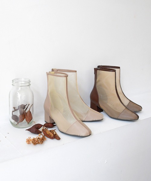 sango(sango)の「センターパイピングシアー バックファスナーショートブーツ(ブーツ・レディース・ブラック/ダークブラウン/ベージュ/グレイッシュベージュ・LL/3L/SS/S/M/L)」の6枚目の写真