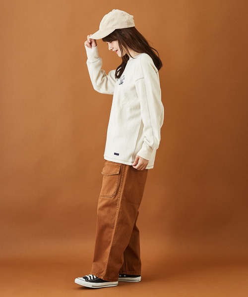 CUBE SUGAR（キューブシュガー）の「起毛ワッフル クルーネック プルオーバー（Tシャツ/カットソー・レディース・ホワイト/ワイン/チャコールグレー/ブラウン・M）」の20枚目の写真