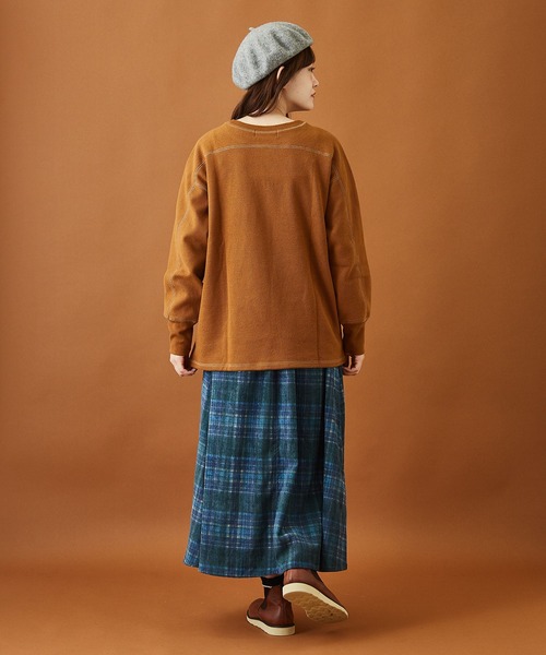 CUBE SUGAR（キューブシュガー）の「起毛ワッフル クルーネック プルオーバー（Tシャツ/カットソー・レディース・ホワイト/ワイン/チャコールグレー/ブラウン・M）」の21枚目の写真