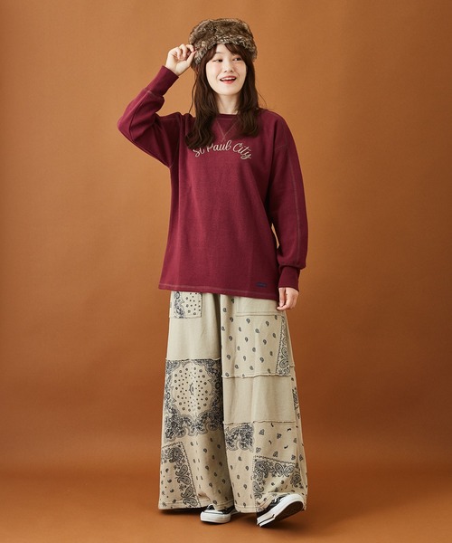 CUBE SUGAR（キューブシュガー）の「起毛ワッフル クルーネック プルオーバー（Tシャツ/カットソー・レディース・ホワイト/ワイン/チャコールグレー/ブラウン・M）」の12枚目の写真