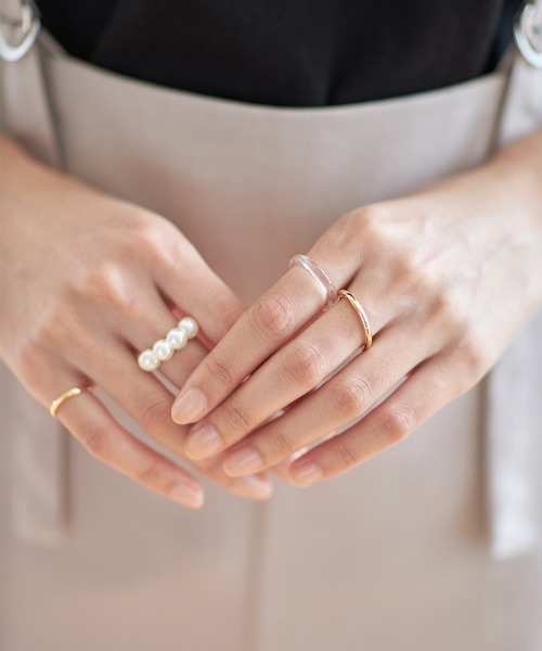 Cookie Chocolate(クッキーチョコレート)の「パールアソートリングセット 《bibiroom select》(リング・レディース・シルバー/ゴールド・FREE)」の2枚目の写真