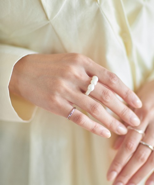 Cookie Chocolate(クッキーチョコレート)の「パールアソートリングセット 《bibiroom select》(リング・レディース・シルバー/ゴールド・FREE)」の4枚目の写真