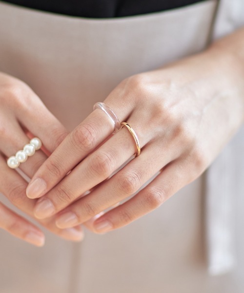 Cookie Chocolate(クッキーチョコレート)の「パールアソートリングセット 《bibiroom select》(リング・レディース・シルバー/ゴールド・FREE)」の8枚目の写真