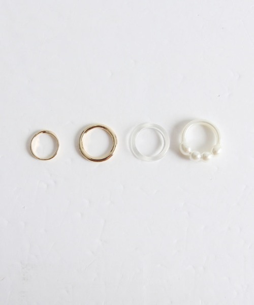 Cookie Chocolate(クッキーチョコレート)の「パールアソートリングセット 《bibiroom select》(リング・レディース・シルバー/ゴールド・FREE)」の10枚目の写真