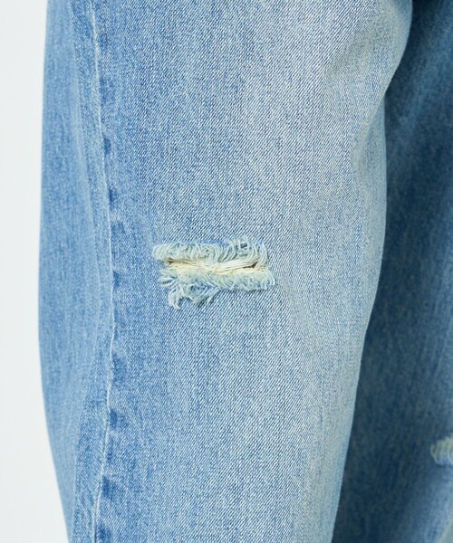 FREAK'S STORE（フリークスストア）の「▽【WEB限定】ダメージテーパードデニム（デニムパンツ・レディース・ブラック/サックスブルー/ブルー・SMALL/MEDIUM/X-SMALL）」の8枚目の写真