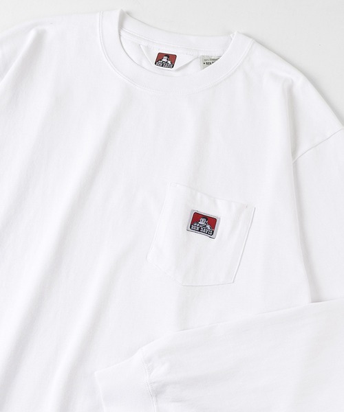 BEN DAVIS(ベンデイビス)の「【BEN DAVIS/ベンデイビス】 ブランドタグ 無地ポケット ロンT(Tシャツ/カットソー・メンズ・ホワイト/ブラック/ダークグリーン/オフホワイト/ブルーグレー/ダークオレンジ・M/L/XL)」の2枚目の写真