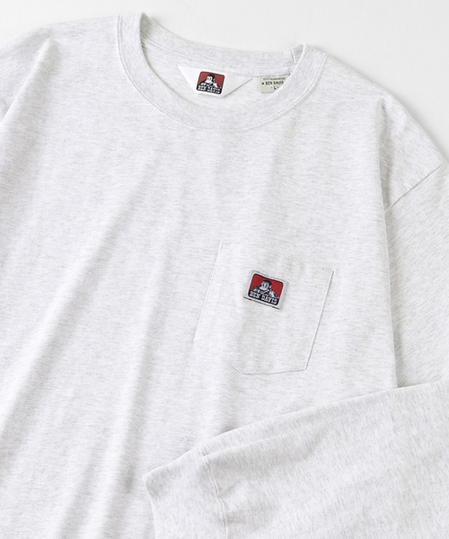 BEN DAVIS(ベンデイビス)の「【BEN DAVIS/ベンデイビス】 ブランドタグ 無地ポケット ロンT(Tシャツ/カットソー・メンズ・ホワイト/ブラック/ダークグリーン/オフホワイト/ブルーグレー/ダークオレンジ・M/L/XL)」の3枚目の写真